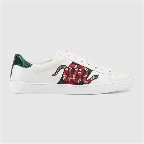 gucci ace embroidered sneaker uk|Gucci ace metallic snakeskin sneakers.